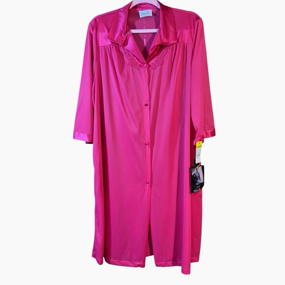 VTG Vanity Fair Pink Freesia Robe Style 31107 Granny Chic Lingerie Size M  NWT - Picture 1 of 7